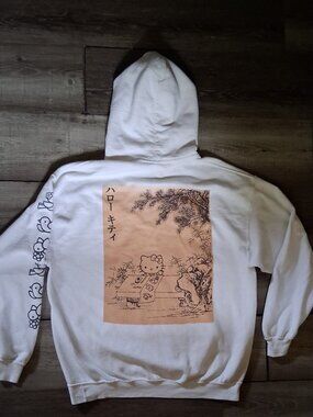Hello Kitty painting bird hoodie sweatshirt LARGE
